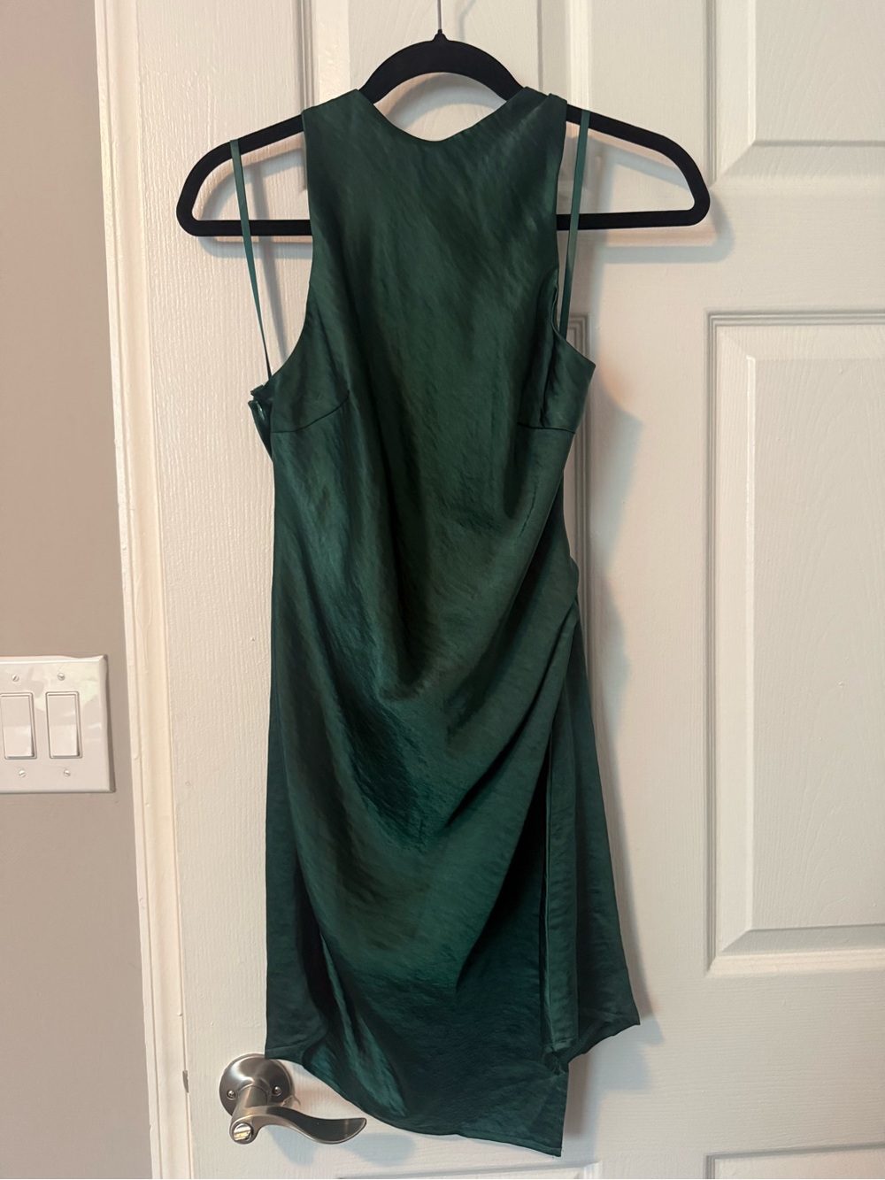 Hello Molly Emerald Green Asymmetrical Slip Dress